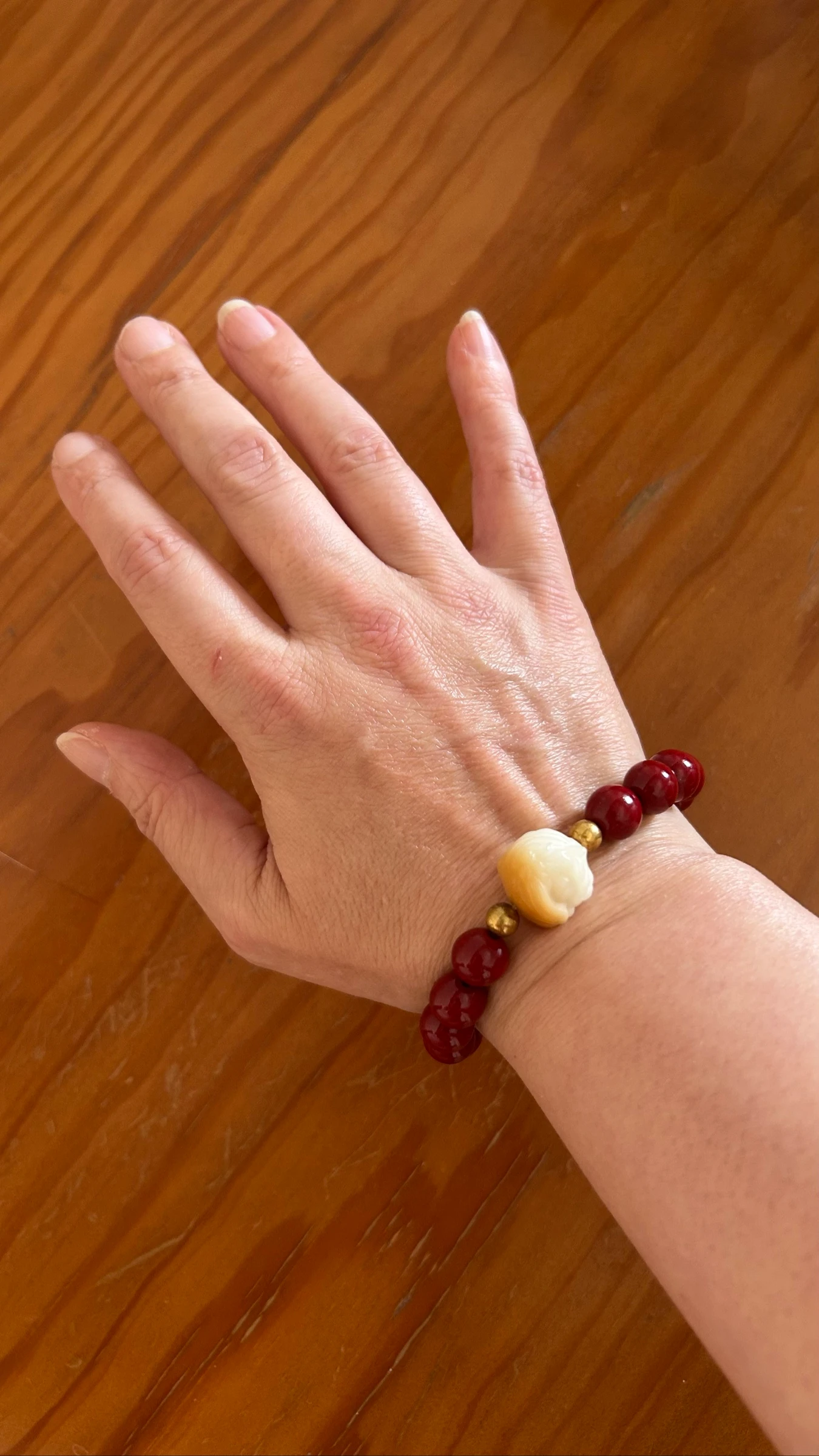 Pulseira em missangas de cinábrio e bodhi – photo 2
